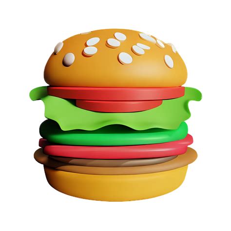 Hamburger 3d Rendering Icon Illustration 28611121 Png