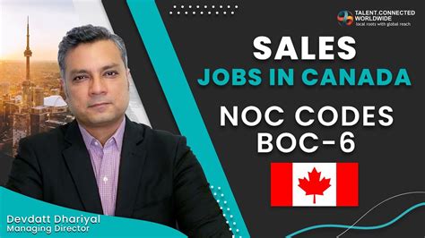 Sales Jobs In Canada With New Noc Codes Boc 6 Jobs In Canada