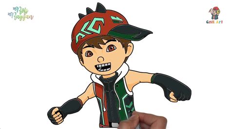 Cara Menggambar Boboiboy Fusion Tahap 2 Boboiboy Dragon Fire YouTube