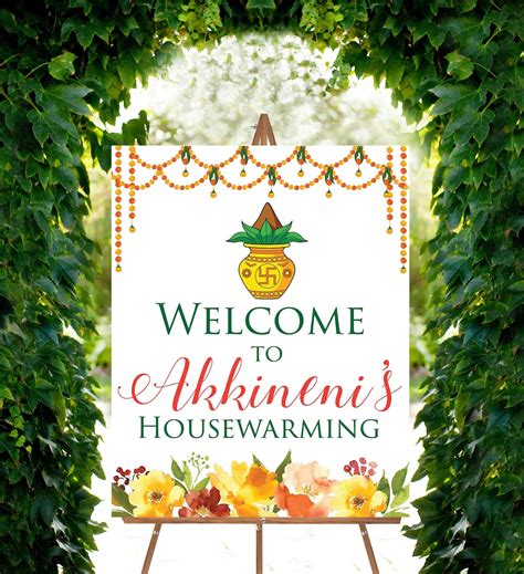 Housewarming Welcome Board As Grihapravesh Welcome Sign House Warming