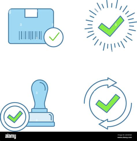 Approve Color Icons Set Verification And Validation Approved Delivery