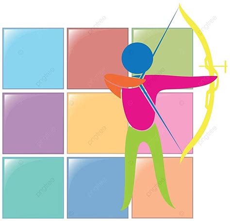 Sport Icon Design Für Bogenschießen In Farben Kunst Freizeit Clipart