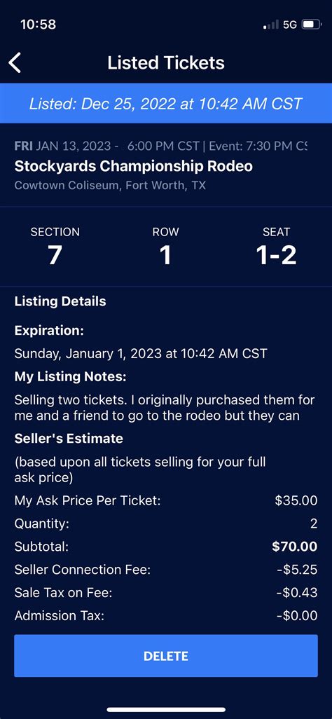 Selling Stockyard Rodeo Tickets : r/FortWorth