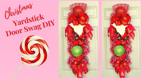 Christmas Yardstick Door Swag Centerpiece Garland Diy Christmas