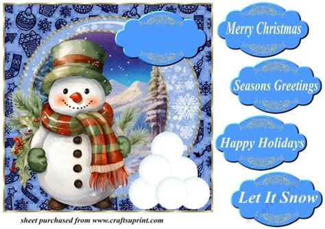 Snowman card front 1 - CUP1246142_659 | Craftsuprint