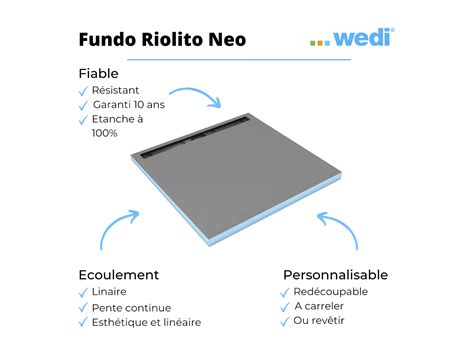 Receveur De Douche Carreler X Cm Wedi Fundo Riolito Neo Avec