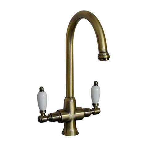 Enki Kitchen Sink Mixer Tap Lever Dual Flow Antique Bronze Dorchester