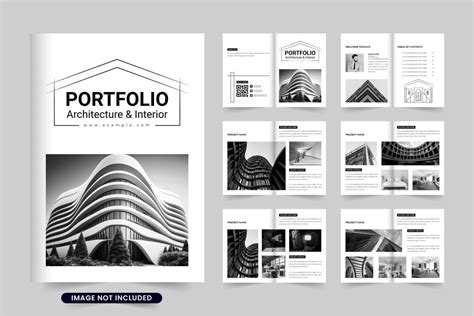 Architecture Portfolio Brochure Vector Brochure Iftistock