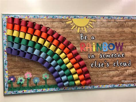 Kindness Rainbow Bulletin Board Rainbow Bulletin Boards Preschool