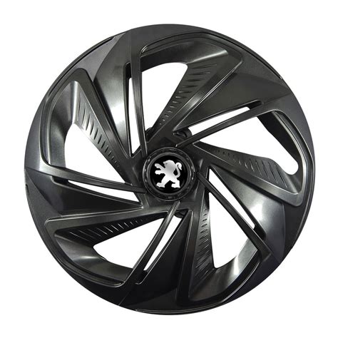 Calota Esportiva Aro Nitro Grafite Emblema Peugeot Submarino