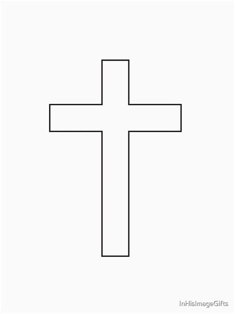 "Black Cross Outline | Simple Christian Cross Outline" T-shirt for Sale ...