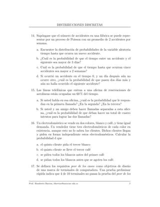 Problemas De Distribuciones Discretas PDF