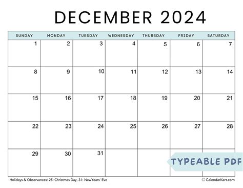 Free Printable December 2024 Calendars Calendarkart