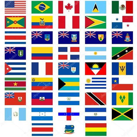 Banderas de los países de América Stock Vector by GUARDING 32944697