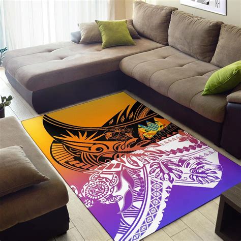 Tuvalu Area Rug Tribal Jungle Pattern