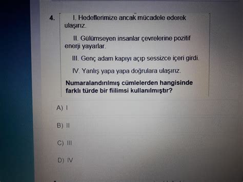 8 Sınıf Fiilimsiler Acil Yapın Eodev