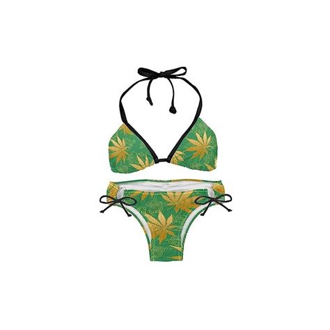 Suojapuku Bikini Da Donna Costume Da Bagno A Due Pezzi Foglie Floreali