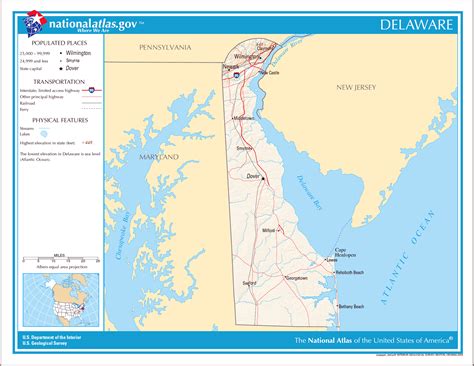 Large detailed map of Delaware state. Delaware state large detailed map