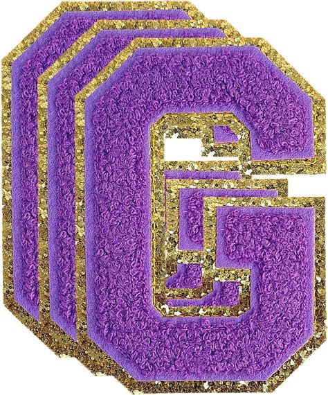 Amazon Txsn Pcs Purple Chenille Letters Patch Large Size