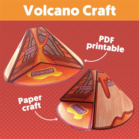 Volcano Template, Volcano Craft for Kids, Volcano Craft for Children ...