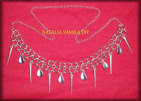 Collar Artesanal Con Cadena Doble P As Y L Grimas Handmade Collar