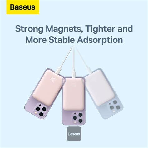 Baseus Magnetic Mini Wireless Fast Charge Power Bank 2022, 6000mAh 20W ...
