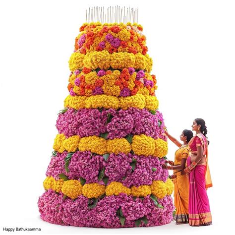 Happy Bathukamma Poster Flower Festival Celebrated By The Women Of In