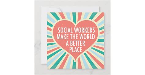 Inspirational Social Worker Heart Quote Card Zazzle