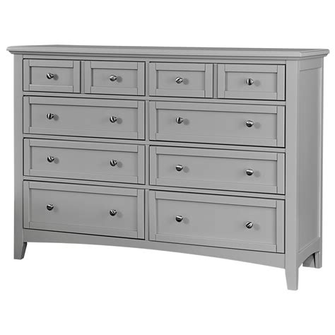 Vaughan Bassett Bonanza 260023737 Transitional 8 Drawer Dresser With Satin Nickel Hardware