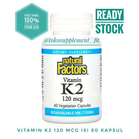 Jual Natural Factors Vitamin K K Mcg Mk Mk From Natto Bean