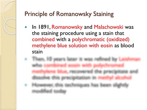 SOLUTION: Romanowsky and Leishman staining - Studypool