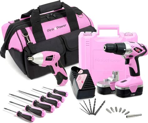 Pink Power Juego De Taladro Para Mujer Taladro Inal Mbrico Rosa