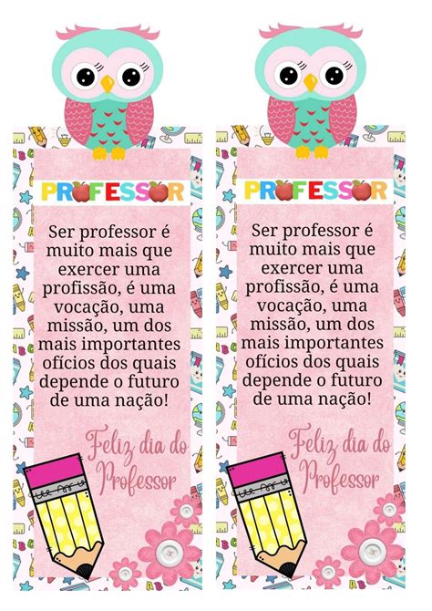 Marcador de página Feliz dia do professor Dia dos professores Feliz