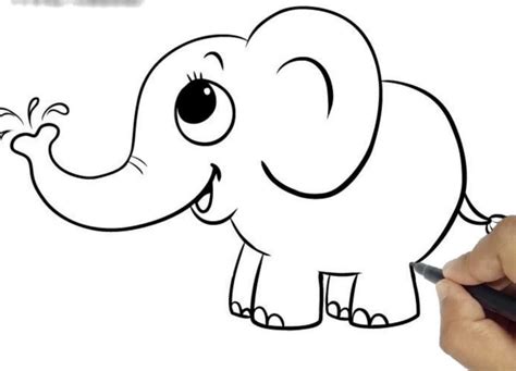 easy cute elephant drawings