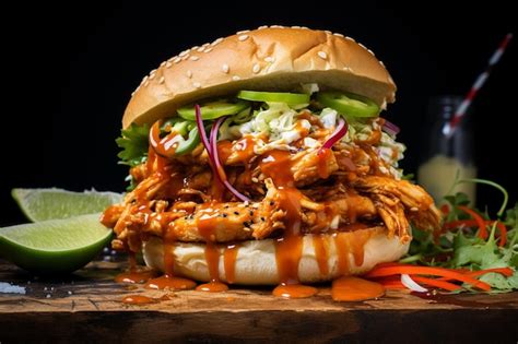 Premium Photo Honey Sriracha Chicken Sandwich