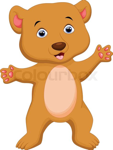 Cute Brown Bear Cartoon Stock Vector Colourbox