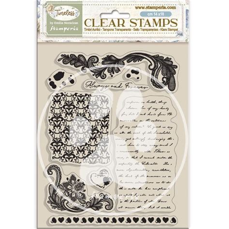 Stamperia Timeless Clear Acrylic Stamps Backgrounds Etsy