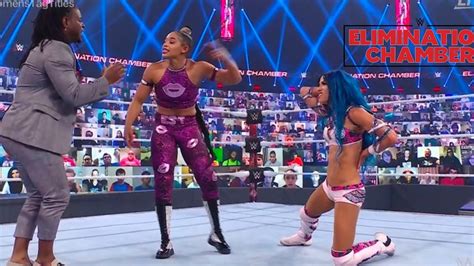 Sasha Banks And Bianca Belair Vs Nia Jax And Shayna Baszler Elimination