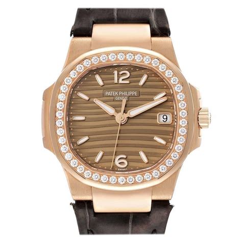 Patek Philippe Nautilus 18 Karat Rose Gold 70 Carat Baguette Diamond