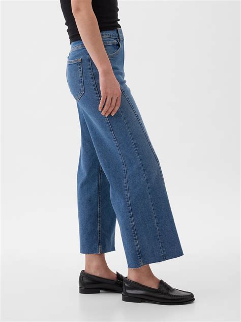 High Rise Stride Wide Leg Ankle Jeans Gap