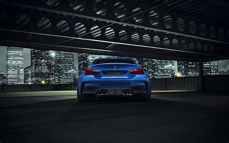 Hd Wallpaper Bmw M3 F80 Matte Black Car Rear View Night City