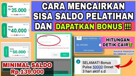 100 CAIR CARA MENCAIRKAN SISA SALDO PELATIHAN PRAKERJA DAN DAPATKAN