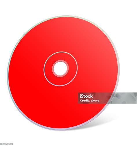 Cd Or Dvd Blank Template Red For Presentation Layouts And Design Raster