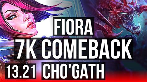 FIORA Vs CHO GATH TOP Comeback Quadra 68 Winrate EUW Master