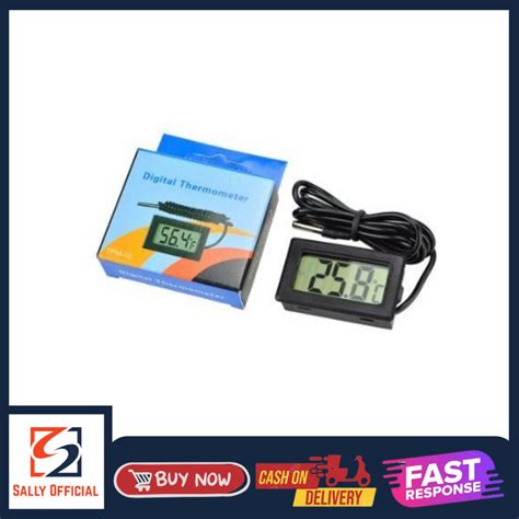 jual mini lcd digital thermometer  kabel sensor shopee indonesia