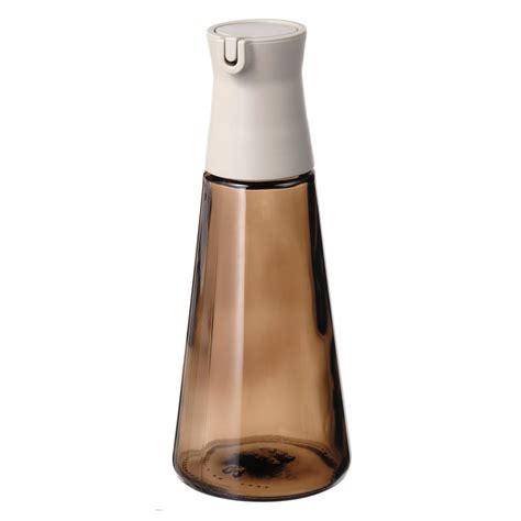 HALVTOM bottle with pour spout, glass/brown, 7 ½" - IKEA