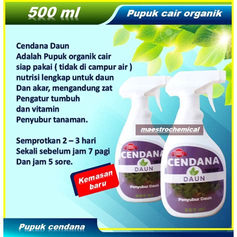 Jual Pupuk Organik Cair CENDANA Daun 500 ML Shopee Indonesia