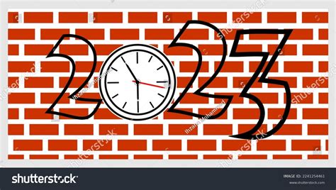 2023 Brick Wall Clock Background Stock Vector (Royalty Free) 2241254461 | Shutterstock