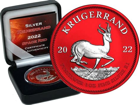 KRUGERRAND Space Red 1 Oz Silver Coin 1 Rand South Africa 2022 BU