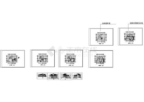 某二层带地下层砖混结构私人乡村小别墅设计cad全套建施图纸（含效果图）居住建筑土木在线